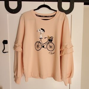 KARL LAGERFELD PARIS Choupette on Bike Sweatshirt